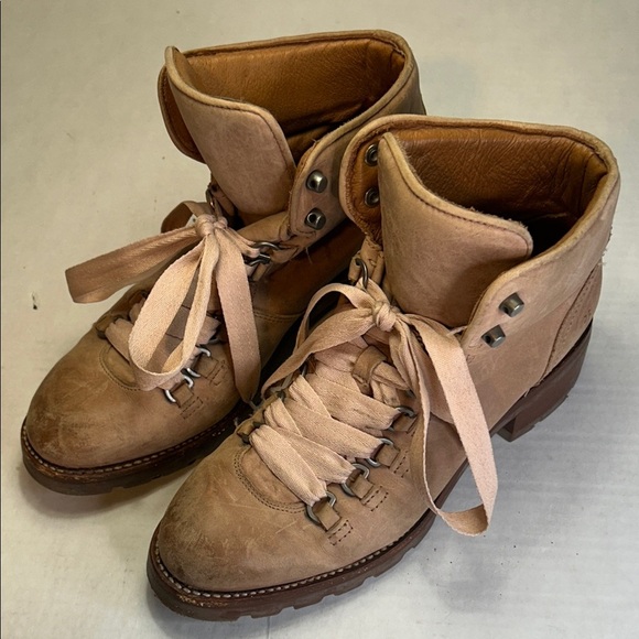 FRYE WOMENS TART PINK BOOTS GENUINE LEATHER ALTA HICKER BOOT IN DUSTY ROSE SZ 9B - Picture 1 of 14